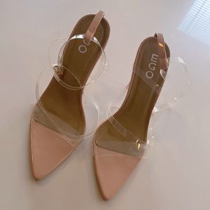 Womens Clear Strappy Heel